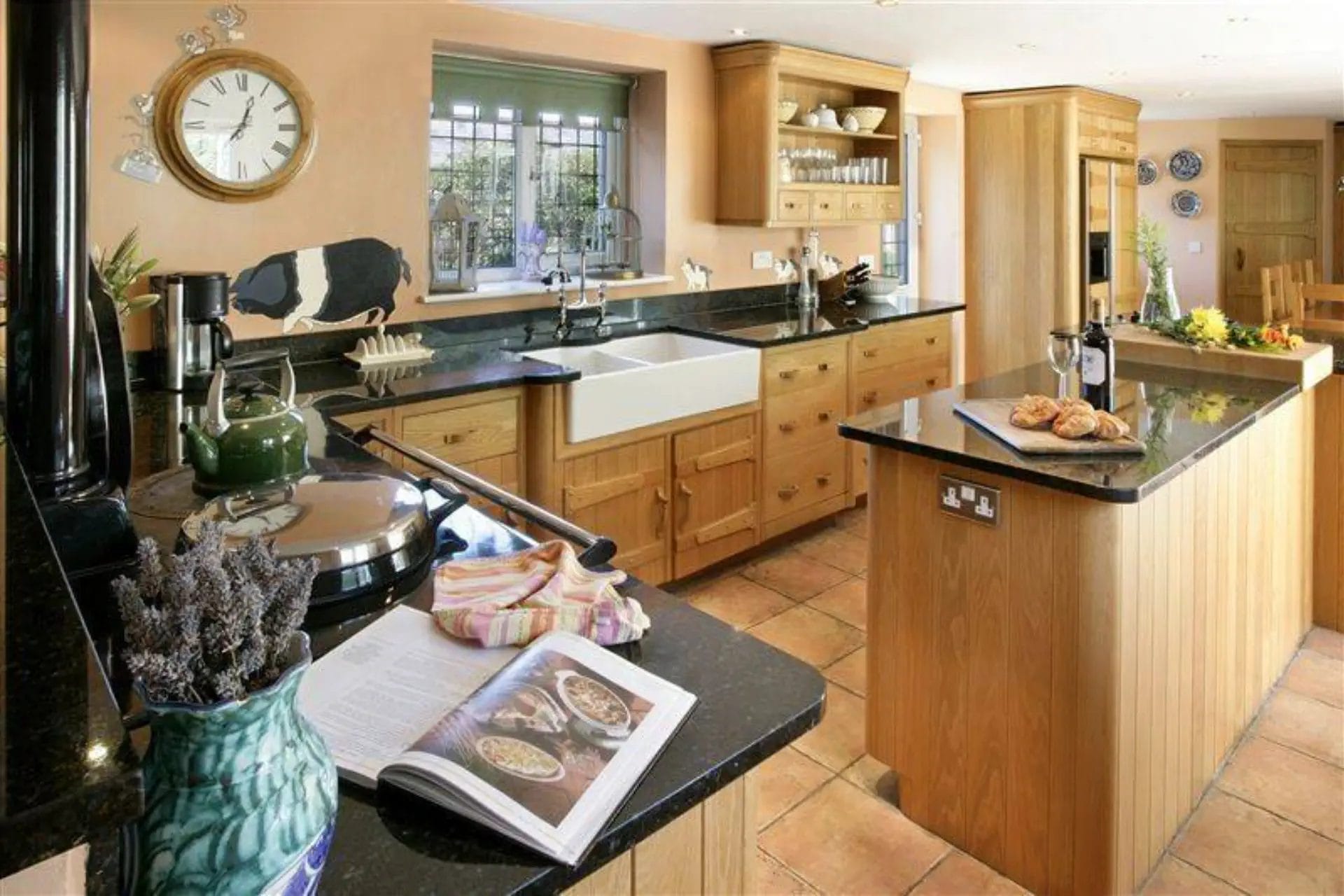 A granite worktop in a traditional kitchen